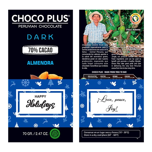 BARRA DARK 70% CON ALMENDRA 70 G