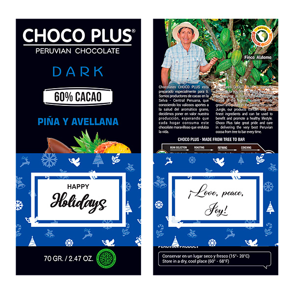 BARRA DARK 60% CON PIÑA Y AVELLANA