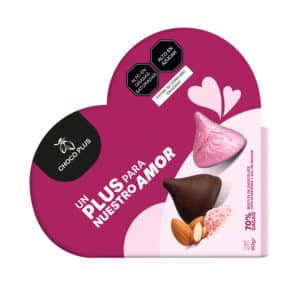 BESITOS DE CHOCOLATE 70% ALMENDRA Y SAL DE MARAS CORAZON 80 G