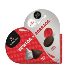 CHOCOLATE SIN AZÚCAR BESITOS Y ABRAZOS CORAZON 80 G